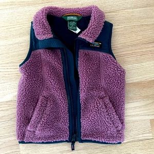 LL Bean toddler girl Sherpa vest